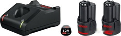 Аккумулятор с зарядным устройством Bosch GBA 12V + GAL 12V-40 Professional 1600A019R8 (12В/2 Ah + 12В) - фото
