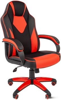 Кресло Chairman Game 17 (черный/красный) - фото