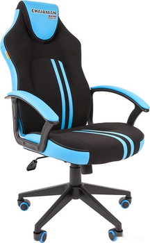 Кресло Chairman Game 26 (черный/голубой) - фото