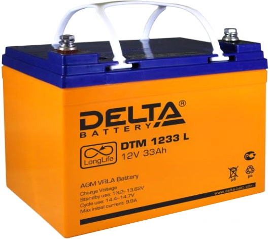 Аккумулятор для ИБП DELTA DTM 1233 L (12В/33 А·ч)