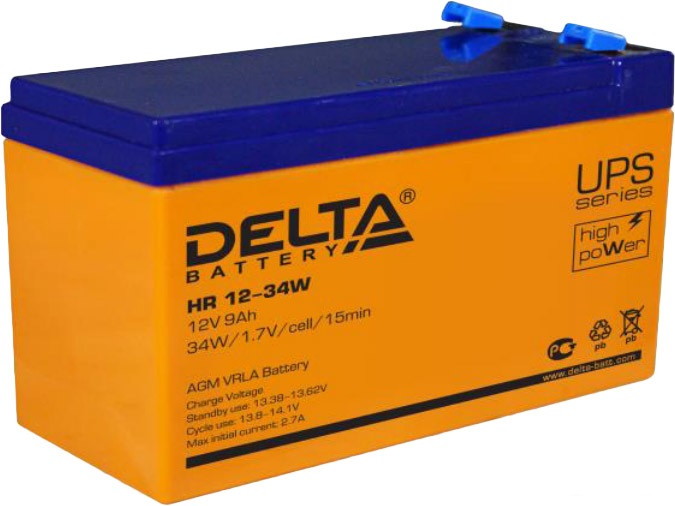 Аккумулятор для ИБП DELTA HR 12-34W (12В/9 А·ч)