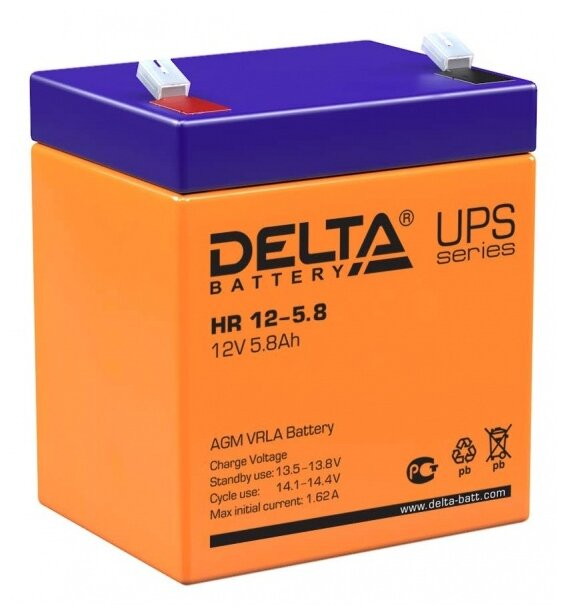 Аккумулятор для ИБП DELTA HR 12-5.8 (12В/5.8 А·ч)