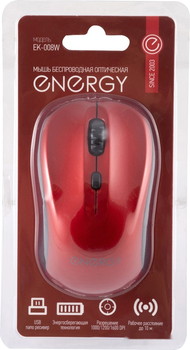Мышь Energy EK-008W (черный/красный) - фото2