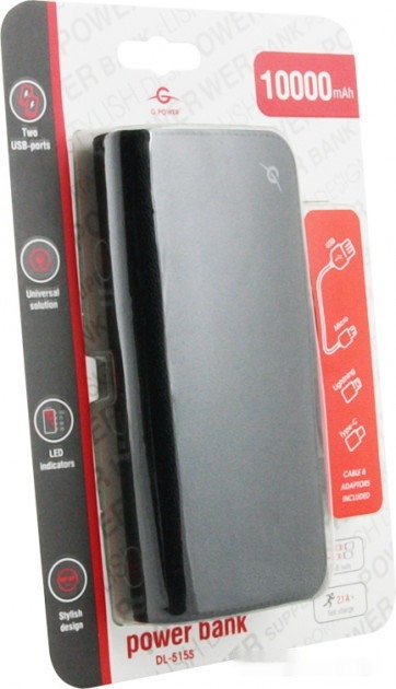 Внешний аккумулятор Global DL-515S (черный)