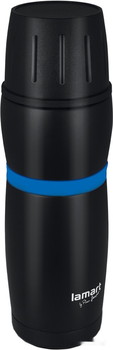 Термокружка Lamart LT4053 0.48л (черный/синий) - фото
