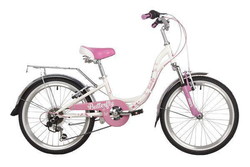 Детский велосипед Novatrack Butterfly 6.V 20 2022 20SH6V.BUTTERFLY.PN22 (белый/розовый) - фото