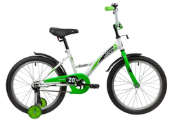 Детский велосипед Novatrack Strike 20 (белый/зеленый, 2020) - фото