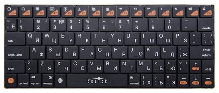 Клавиатура Oklick 840S Wireless Keyboard Black Bluetooth