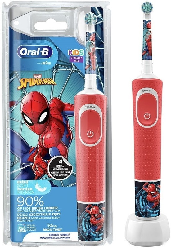 Электрическая зубная щетка Oral-B Kids Spiderman D100.413.2K - фото