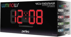 Настольные часы Perfeo Luminous PF-663 (черный/красный) - фото2