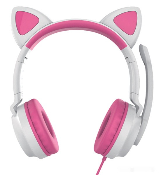 Наушники Qumo Game Cat (белый/розовый)
