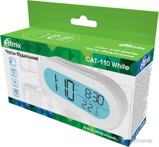 Настольные часы Ritmix CAT-110 (белый)
