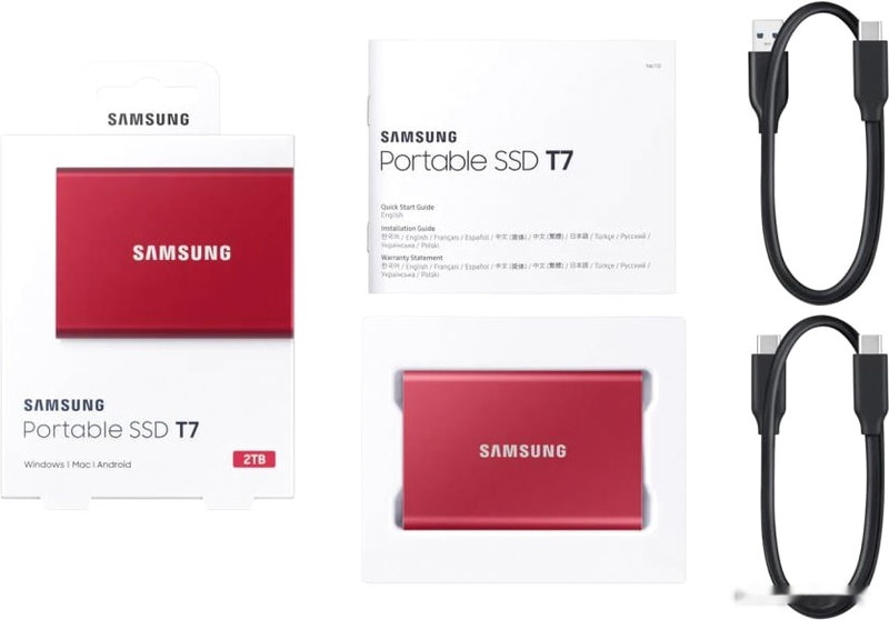 Внешний накопитель Samsung T7 2TB (красный) - фото3