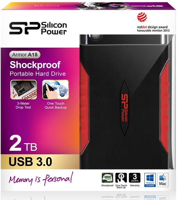 Внешний жёсткий диск Silicon Power Armor A15 2TB (Red) - фото2