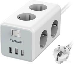 Сетевой фильтр Tessan TS-306 (серый) - фото
