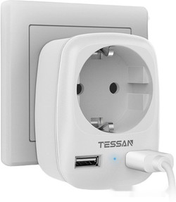 Сетевой фильтр Tessan TS-611-DE (белый) - фото
