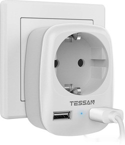 Сетевой фильтр Tessan TS-611-DE (серый) - фото