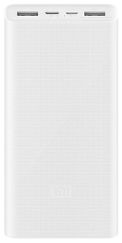 Портативное зарядное устройство Xiaomi Mi Power Bank 3 PLM18ZM USB-C 20000mAh (белый) - фото